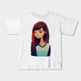Sad cute girl Kids T-Shirt
